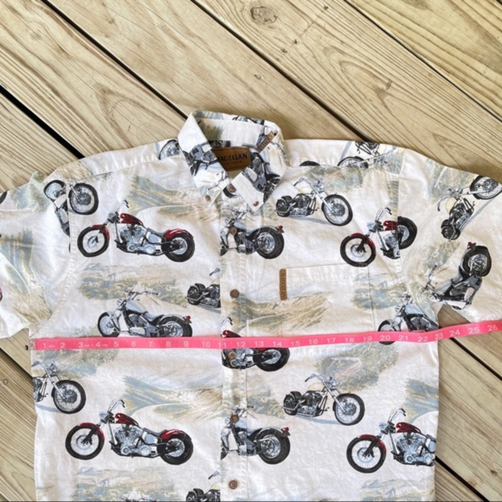 Magellan Motorcycle Button Down Short Sleeve Shirt - image 4